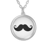 Funny black handlebar mustache trendy hipster necklaces