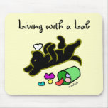 Funny Black Labrador Cartoon Illustration Mousepads