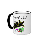 Funny Black Labrador Cartoon Illustration Coffee Mug