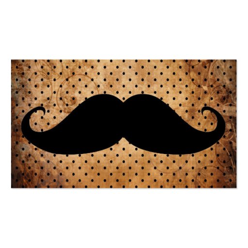 Funny Black Mustache Business Card Templates (front side)