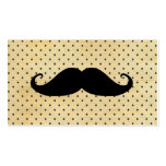 Funny Black Mustache On Vintage Yellow Polka Dots Business Card Template