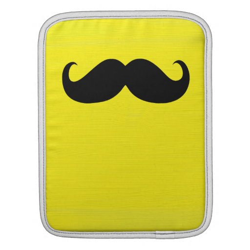 Funny Black Mustache on Yellow Background iPad Sleeves