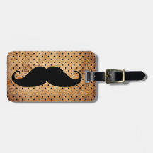 Funny Black Mustache Travel Bag Tag