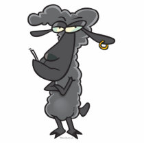 funny black sheep cartoon character photo cutout