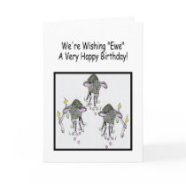 Funny Black Sheep Happy Birthday Greeting Greeting Card