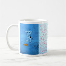 Funny Blue Dog Art by Dan Robertson Coffee Mugs