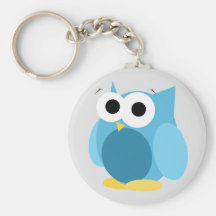 Funny Blue Owl Keychain