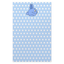 Funny Blue Rabbit Cartoon. Personalized Stationery