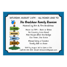Funny Bluebird Family Reunion Invitation