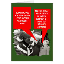 Funny bollocks Christmas Greeting Card