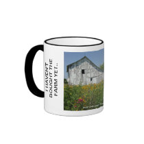 funny "bought the farm" barn photo coffee mug