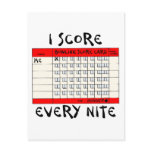 Funny Bowling I Score Every Nite Post Cards