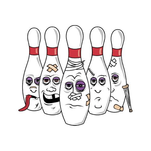 Rolig bowlingvykort postcard