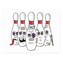Funny Bowling Postcard