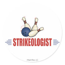 Funny Bowling Round Sticker