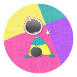 Funny Bowling Round Stickers