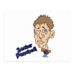 funny boxer sucker punched cartoon postcards
