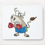 funny boxing fighting bull bullfighter cartoon mouse pads