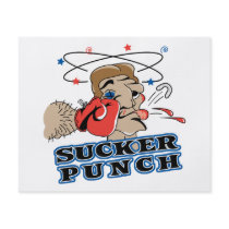 funny boxing sucker punch cartoon flyer design