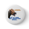 Funny Braille Horse buttons