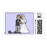 Funny Bride &amp; Groom postage