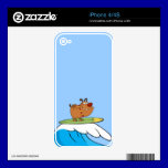 FUNNY BROWN CARTOON DOG SURFING WAVES LAUGHS FUNNY skins