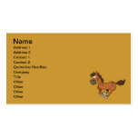 FUNNY BROWN CARTOON HORSE RUNNING GALLOPING BUSINESS CARD TEMPLATES