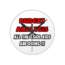 Funny Budget Analyst Shirts Wall Clocks