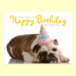 Funny Bulldog Birthday postcards