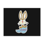 funny bunny in easter egg postcard