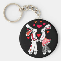 Funny, Bunny Love Key Chain
