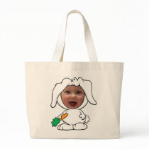 Funny Bunny Rabbit Photo Face Template Canvas Bag
