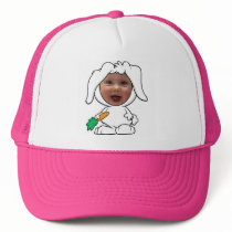 Funny Bunny Rabbit Photo Face Template Trucker Hats