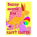 Funny Bunnysaurus Rex Happy Easter T-Rex Postcard