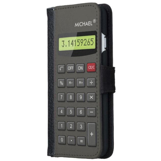 Funny Calculator Computer Math Techno Geek iPhone 6 Wallet Case-1