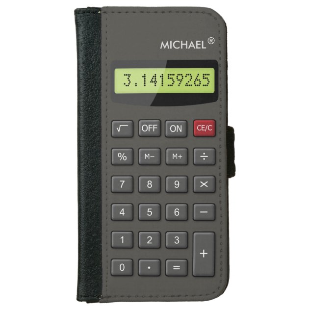 Funny Calculator Computer Math Techno Geek iPhone 6 Wallet Case