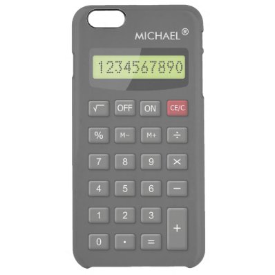 Funny Calculator Pattern Personalized Geeky Clear iPhone 6 Plus Case