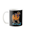 funny camel on skis mugs