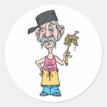 funny camp cook with mush slop round stickers
