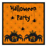 Funny Candy Corn Spiders & Cobwebs Halloween Party Custom Announcements