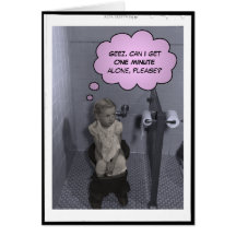 Funny Card - Girl on a Toilet