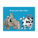 Funny Cartoon Animals Personalized Postcard