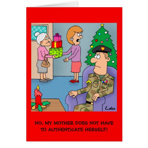 Funny cartoon Army Soldier Military Christmas card | Zazzle