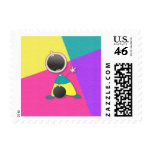 Funny Cartoon Baby Bowler Postage Stamps