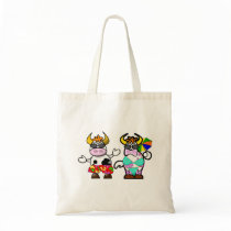 Funny Cartoon Beach Cow Couple Bag