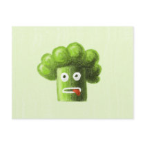 Funny Cartoon Broccoli Guy postcards