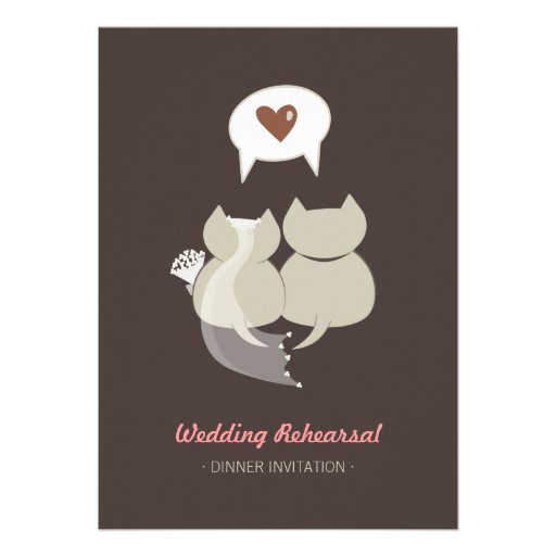 Funny Cartoon Cats Wedding Rehearsal invitation