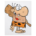 funny cartoon caveman with club flyer