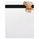 funny cartoon caveman with club letterhead design