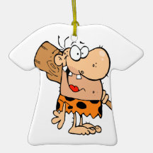 funny cartoon caveman with club christmas tree ornament